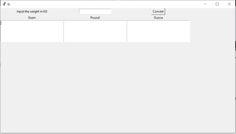 Output Of Weight Converter With GUI